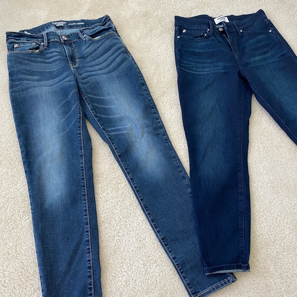 2 pairs Levis denizen modern skinny /mid rise skin